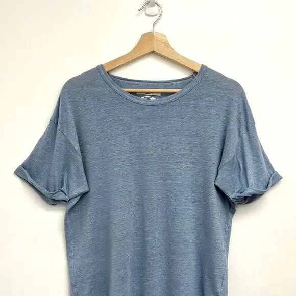 NWOT Isabel Marant Étoile Koldi Linen Rolled Sleeve Easy Relaxed Fit Tee - Large - Picture 3 of 12
